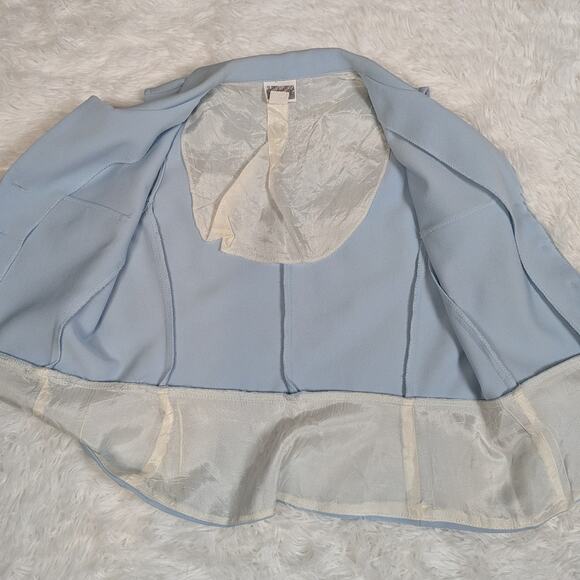 90s Mystic Collared Button Front Vest Peplum Waist Light Blue Size Large - Picture 6 of 8